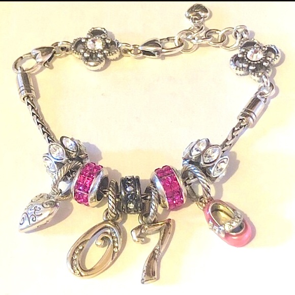 🆕 Brighton Number Zero #0 silver charm with crystals Retired style NWOT - Picture 4 of 4